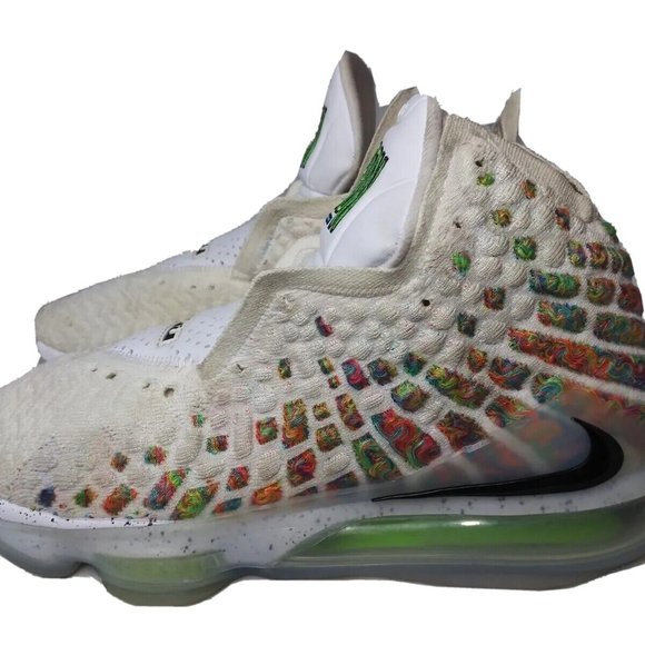 Nike LeBron 17 Air Command Force Shoes Mens Size 8.5 Sneakers White Multicolor - Picture 3 of 12
